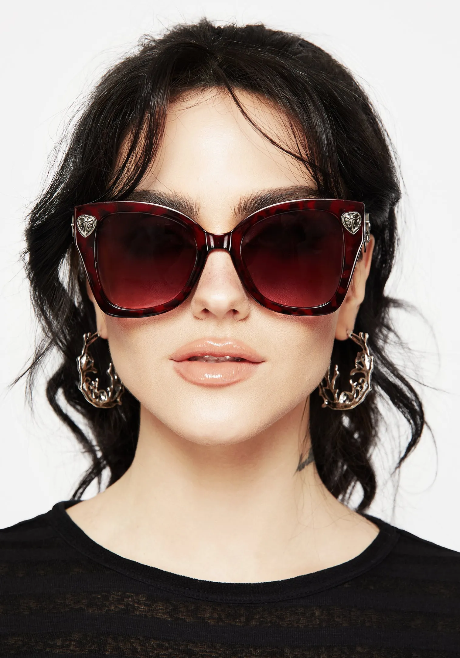 Claustrum Gothic Key Tortoiseshell Sunglasses - Red