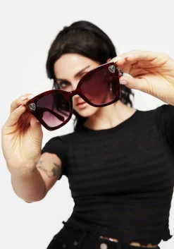 Claustrum Gothic Key Tortoiseshell Sunglasses - Red