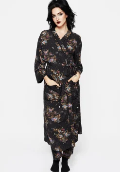 Cleome Floral Spiderweb Dressing Gown