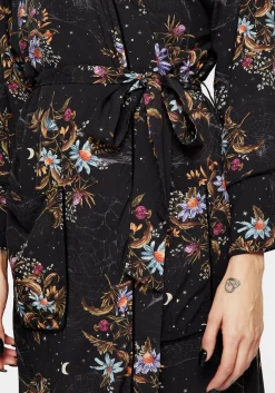 Cleome Floral Spiderweb Dressing Gown