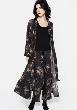 Cleome Floral Spiderweb Dressing Gown