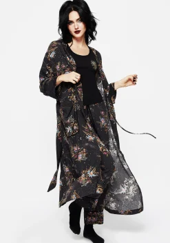 Cleome Floral Spiderweb Dressing Gown