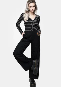 Cleome Floral Spiderweb Embroidered Trousers