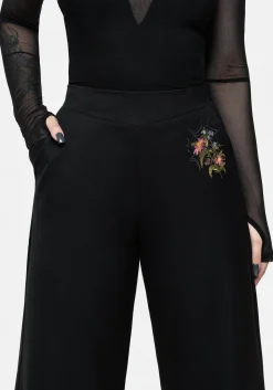 Cleome Floral Spiderweb Embroidered Trousers