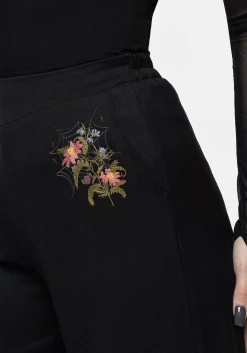 Cleome Floral Spiderweb Embroidered Trousers