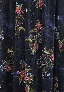 Cleome Floral Spiderweb Velour Midi Skirt