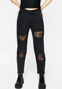 Cobweb Distressed Denim Jeans