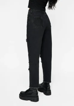 Cobweb Distressed Denim Jeans