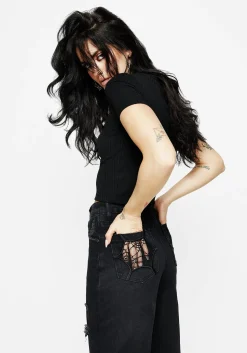 Cobweb Distressed Denim Jeans