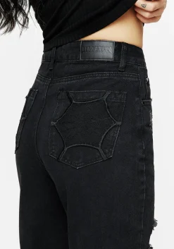 Cobweb Distressed Denim Jeans