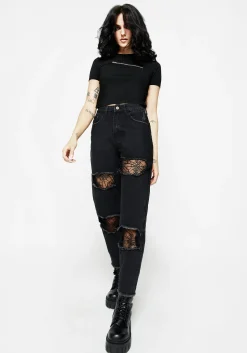 Cobweb Distressed Denim Jeans