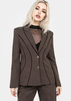 Cointrelle Herringbone Piped Blazer