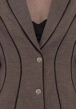 Cointrelle Herringbone Piped Blazer