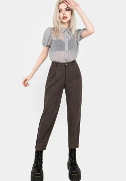 Cointrelle Herringbone Piped Tapered Trousers