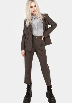 Cointrelle Herringbone Piped Tapered Trousers