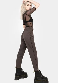 Cointrelle Herringbone Piped Tapered Trousers