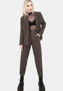 Cointrelle Herringbone Piped Tapered Trousers