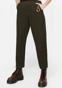 Copia Cotton Embroidered Tapered Tailored Trousers