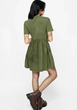 Copia Embroidered Cotton Jersey Skater Dress