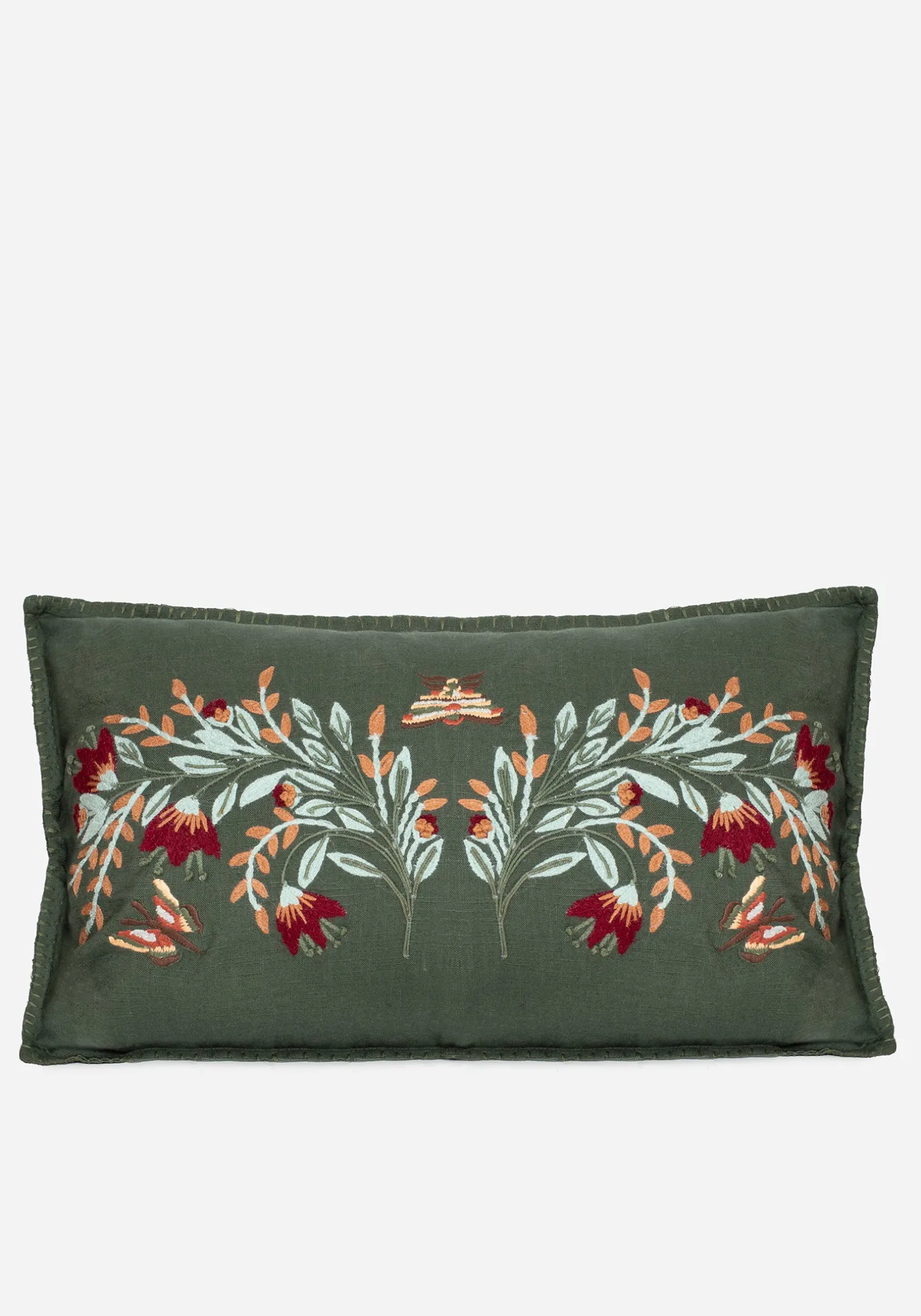 Copia Floral Embroidered Throw Cushion