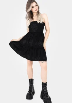 Cordata Embroidered Cami Mini Smock Dress