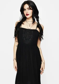 Cordata Embroidered Cami Midi Smock Dress