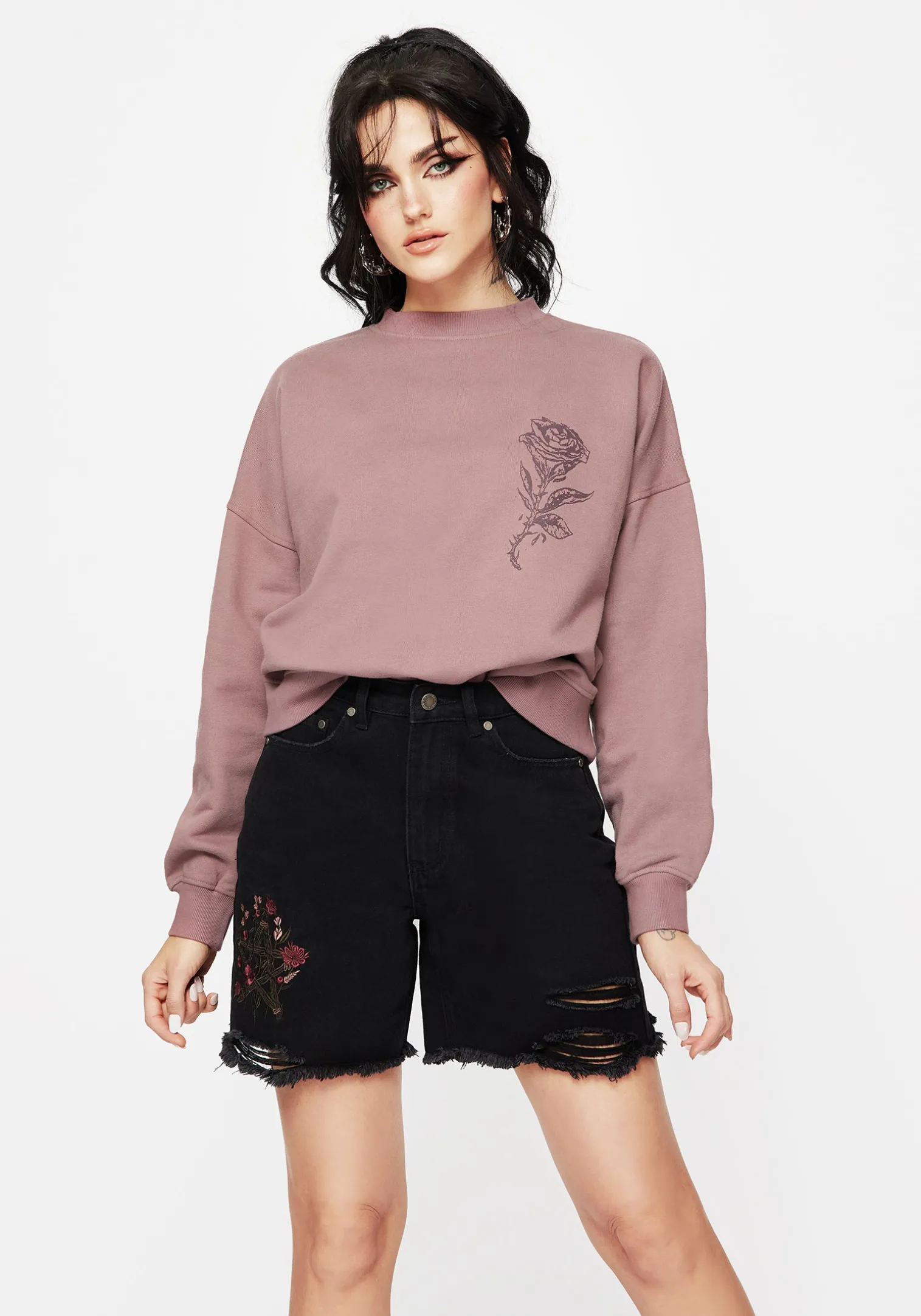 Corvus Graphic Print Crew Neck Sweatshirt