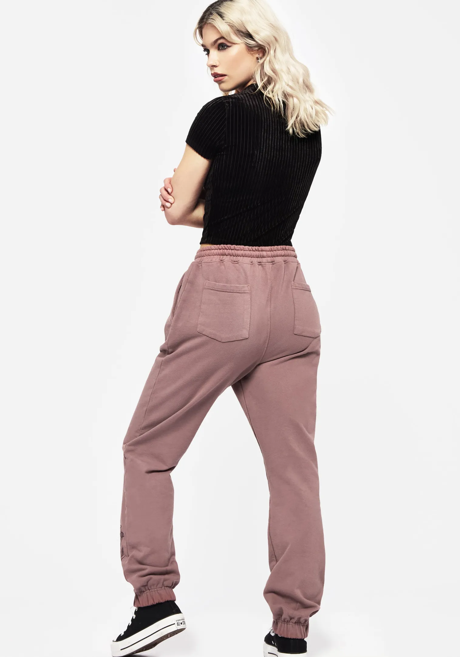 Corvus Graphic Print Tapered Cuffed Sweatpants