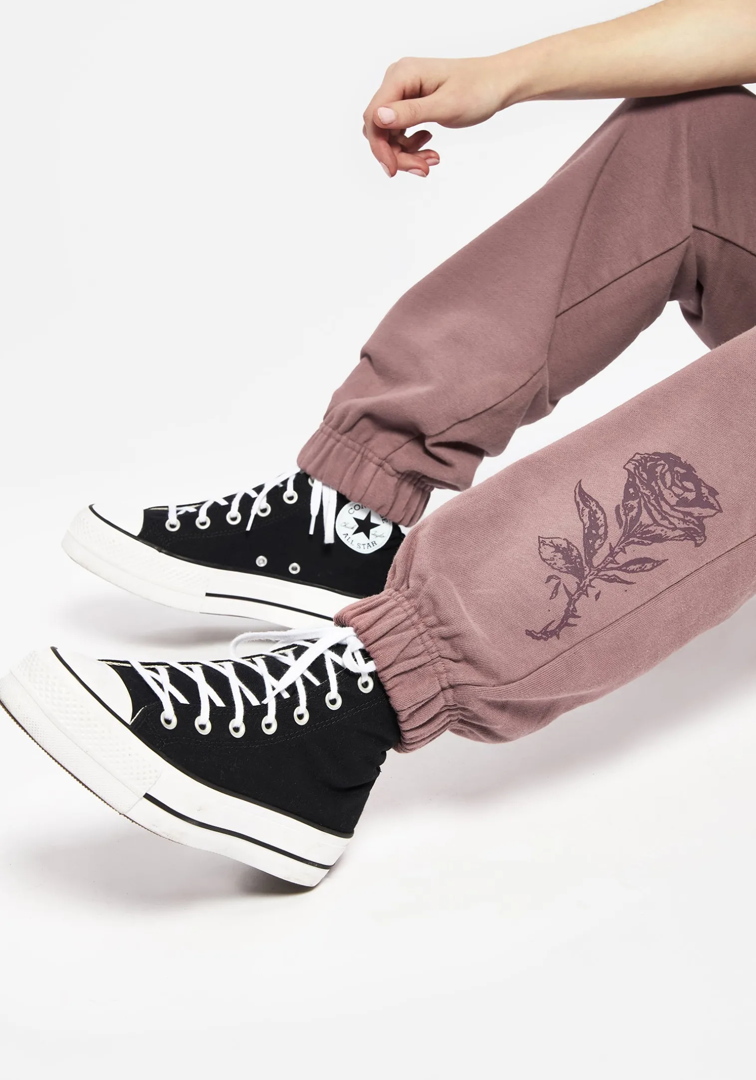 Corvus Graphic Print Tapered Cuffed Sweatpants
