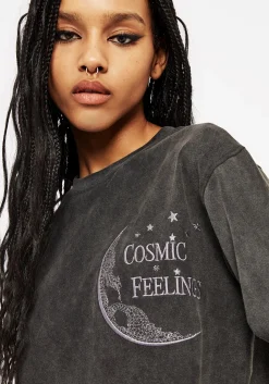 Cosmic Long Sleeve Crop Pyjama Top