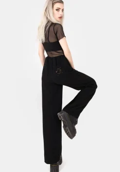 Cosmos Embroidered Wide Leg Trousers