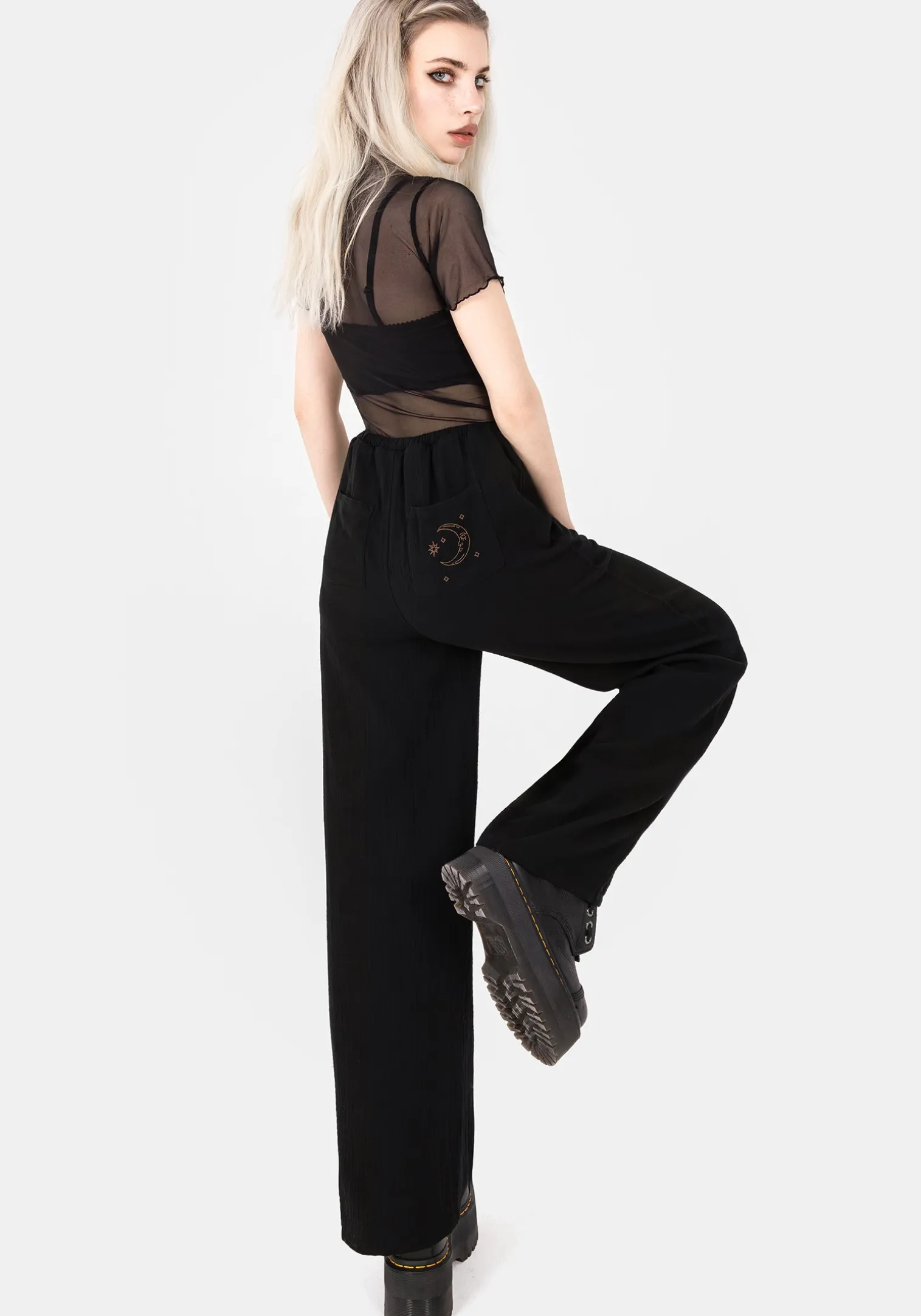 Cosmos Embroidered Wide Leg Trousers