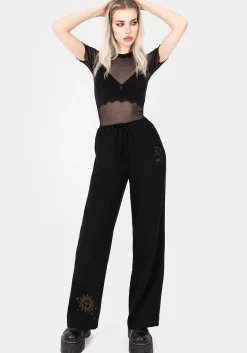 Cosmos Embroidered Wide Leg Trousers