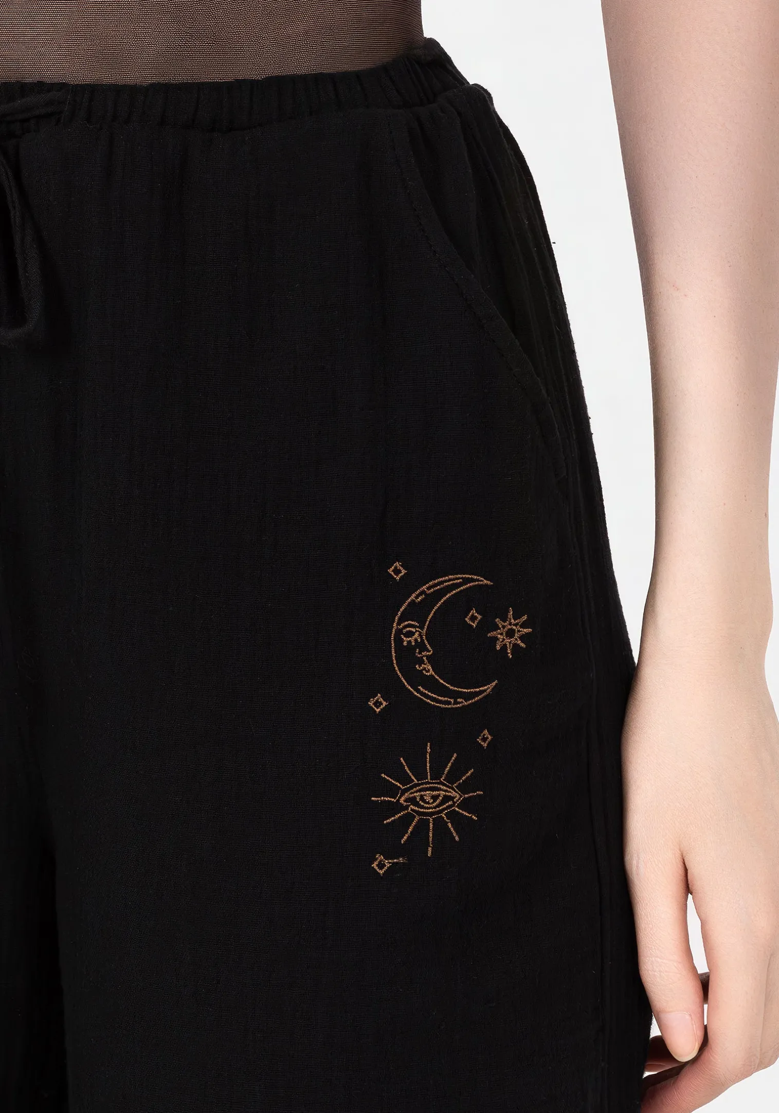 Cosmos Embroidered Wide Leg Trousers