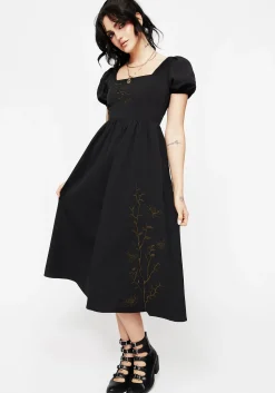 Cressida Moth Embroidered Midi Dress