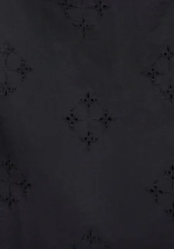 Crux Broderie Cotton Button Up Midi Skirt