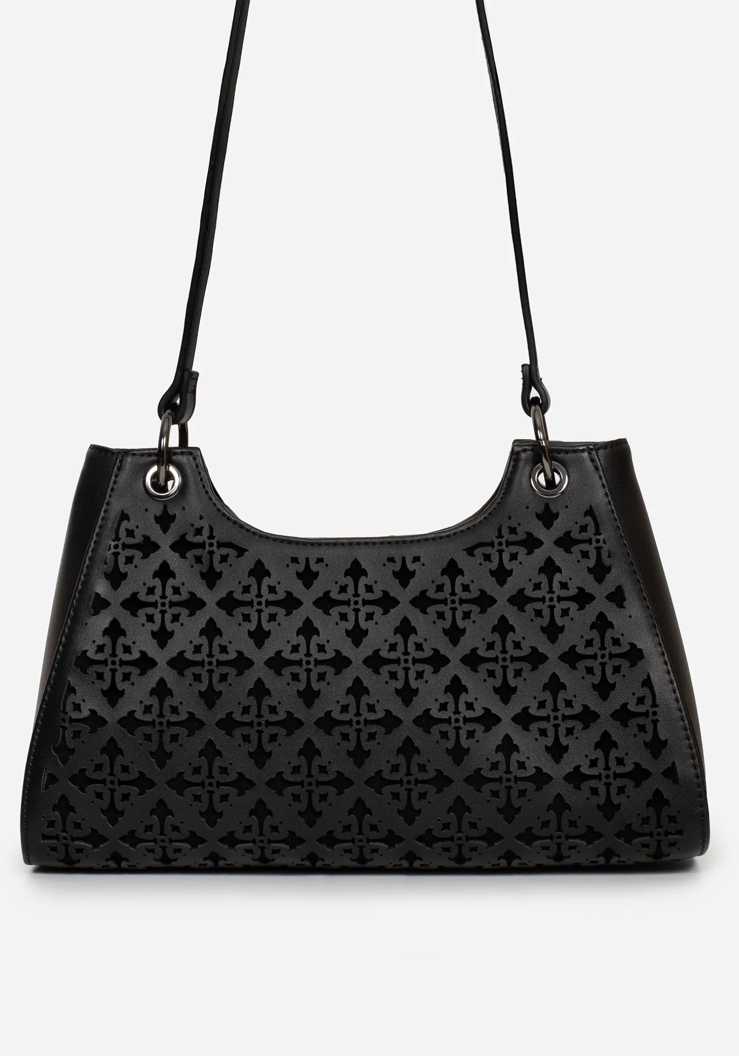 Crux Cut Out Faux Leather Shoulder Bag