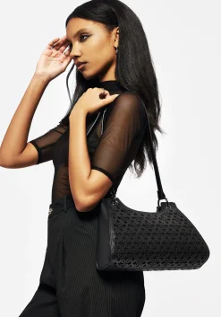 Crux Cut Out Faux Leather Shoulder Bag