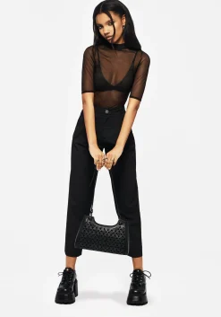 Crux Cut Out Faux Leather Shoulder Bag