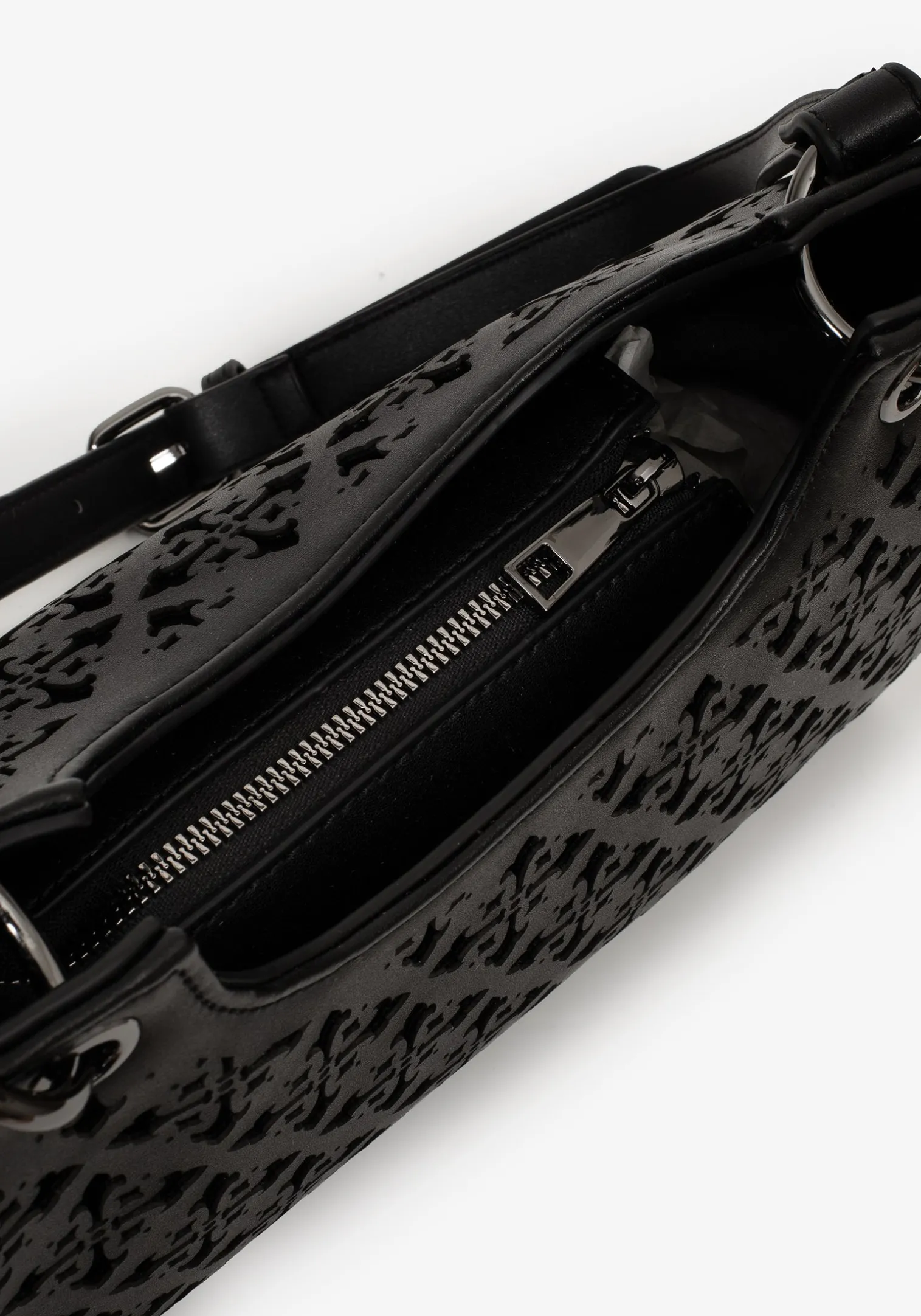 Crux Cut Out Faux Leather Shoulder Bag