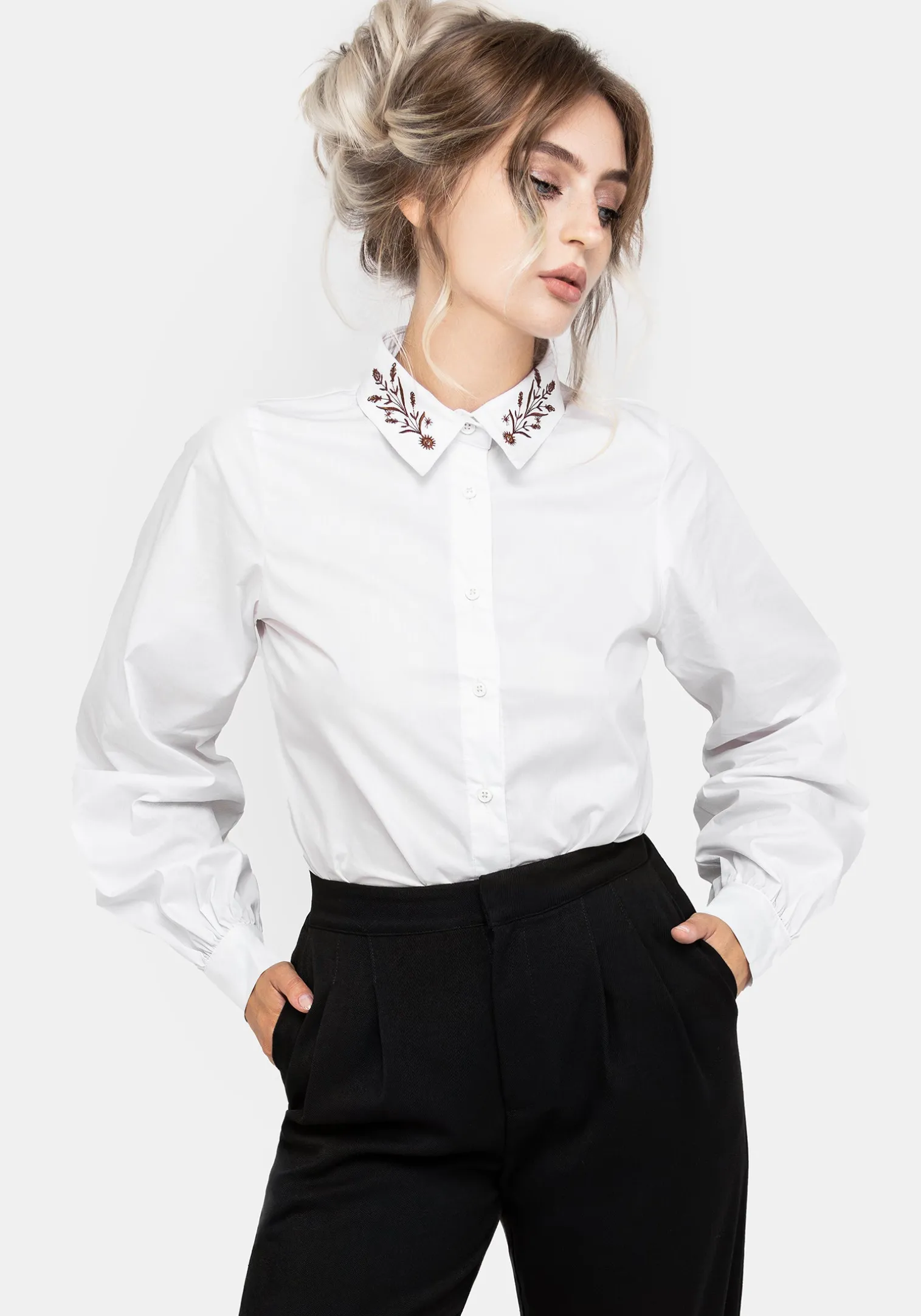 Cybele Embroidered Button Up Shirt