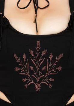 Cybele Embroidered Crop Corset Top