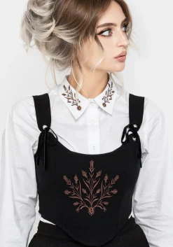 Cybele Embroidered Crop Corset Top