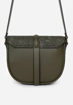 Cypress Paisley Debossed Crossbody Satchel Bag - Green