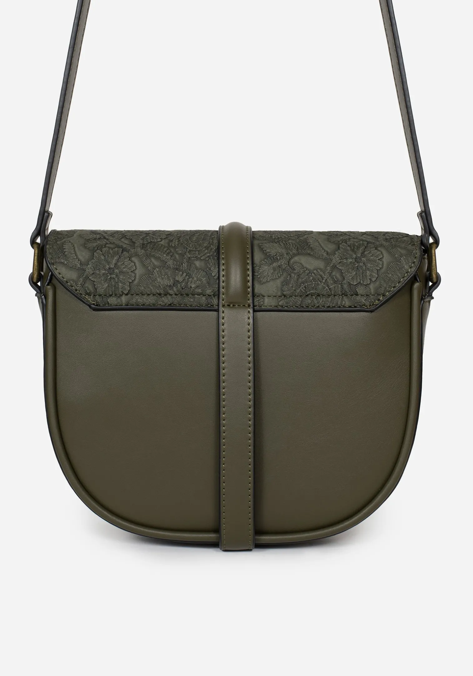 Cypress Paisley Debossed Crossbody Satchel Bag - Green