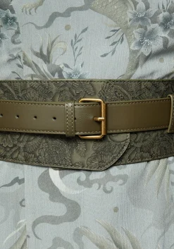Cypress Paisley Debossed Buckled Waist Belt