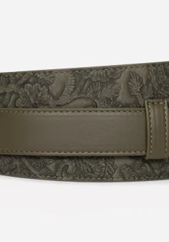 Cypress Paisley Debossed Buckled Waist Belt