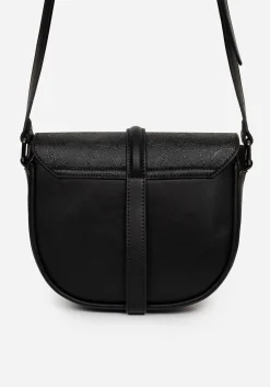 Cypress Paisley Debossed Crossbody Satchel Bag - Black