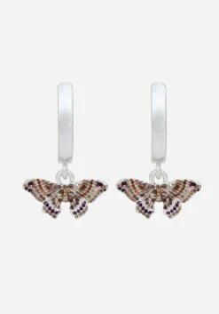 Cyrus Moth Charm Hoop Earrings