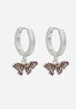Cyrus Moth Charm Hoop Earrings